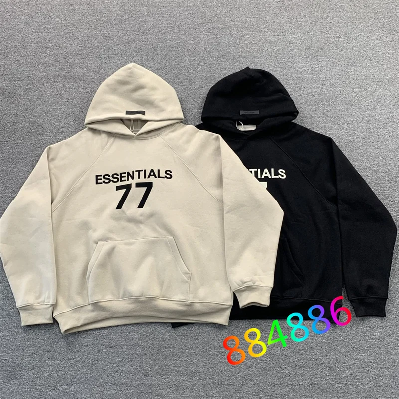

Худи с логотипом 2023fw ESSENTIALS 77 для мужчин и женщин, Высококачественный Свободный пуловер в стиле оверсайз