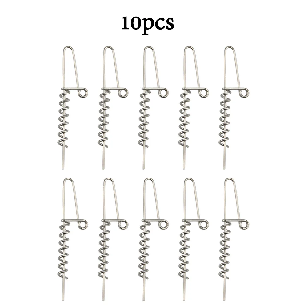 

10pcs Fishing Centering Pin Spring Twisted Lock Screw Soft Bait Worms Lure Pins 4.5cm 6cm Aluminum Alloy Fishing Accessories
