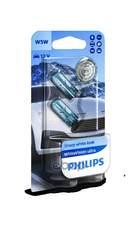 Лампы W5w 12v Whitevision Ultra (Блистер, 2шт)  New Philips арт. 12961WVUB2 (art.: 3920bc208166d) - 3920bc208166d