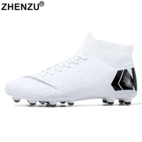 zhenzu professional men boys original soccer shoes white black football boots kids cleats sport sneakers size eu 35 45