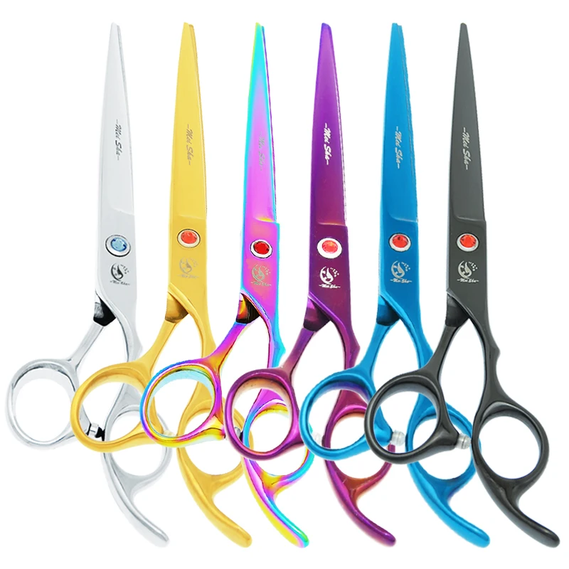 

7 inch Meisha Professional Grooming Shears for Dog Japan Steel Pet Cat Straight Cutting Scissors Thinning Curved Clipper B0011A