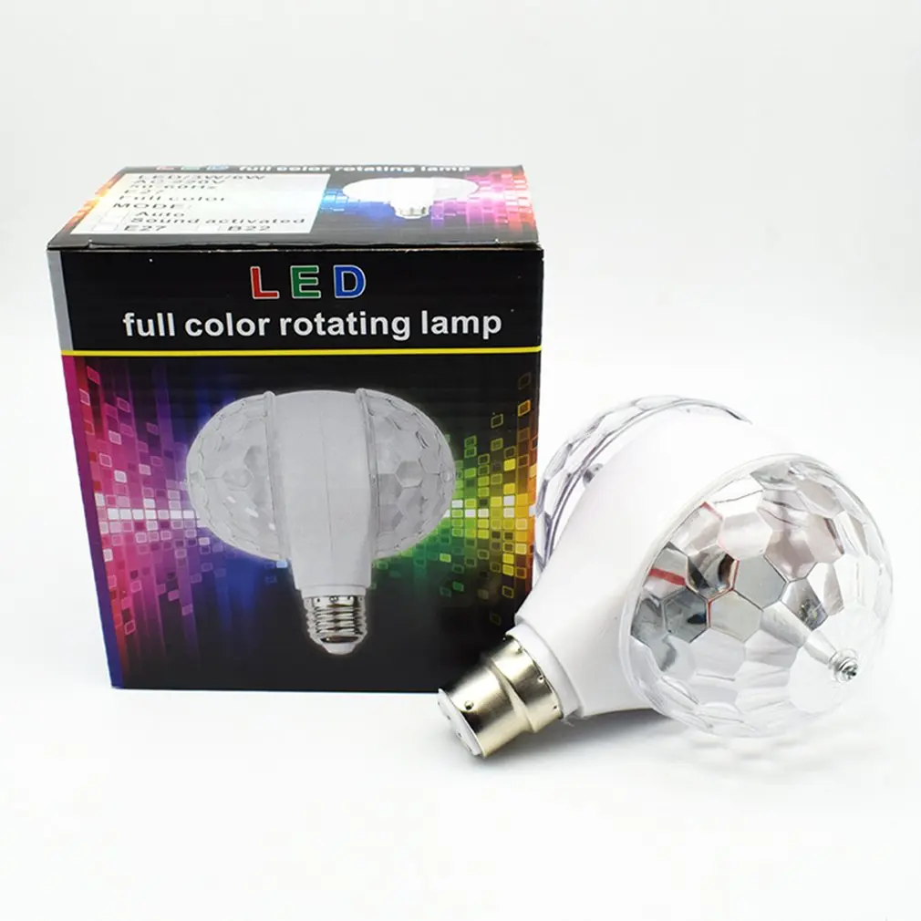 

B22 LED Dual Head Magic Stage Disco Lamp Rotating Headed 6W LED Stage Light Colorful Light Bulb For Holiday Party Bar KTV Disco