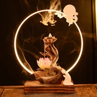 electric incense burner arabic style modern led light incense burner arabic lotus buddha lamp oil diffuser home decor zen