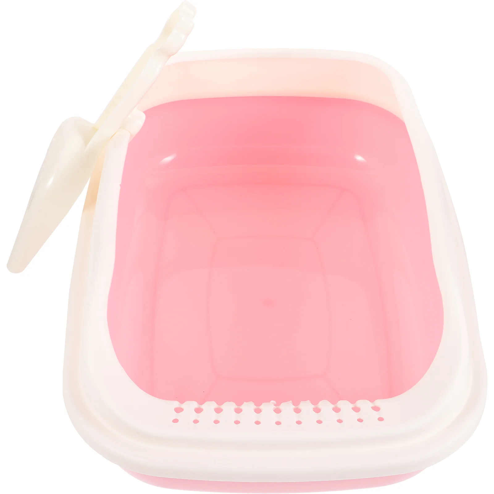 

1 Set Household Cat Litter Box Semi-Enclosed Cat Toilet Pan with Scoop