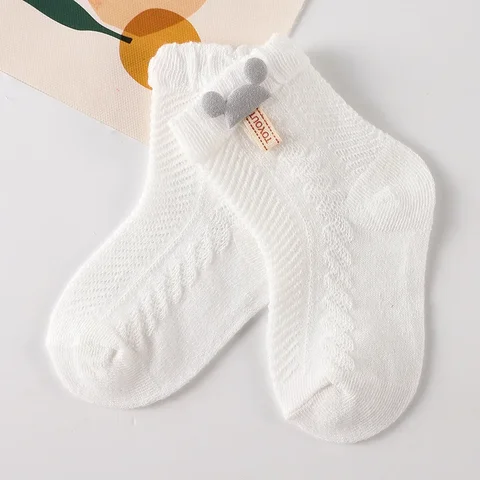 Тонкие детские носки, летние дышащие сетчатые Разноцветные носки для мальчиков и девочек