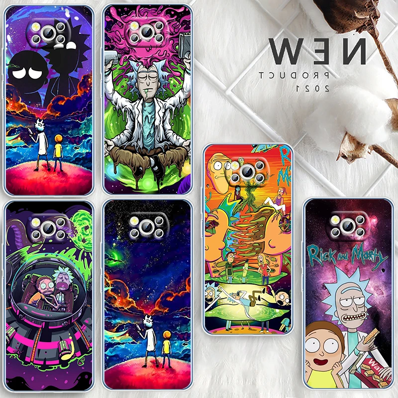 

Ricks Morts Anime Art Phone Case For Xiaomi Mi Poco X4 X3 NFC F4 F3 GT M4 M3 M2 X2 F2 Pro C3 5G Transparent Soft Cover