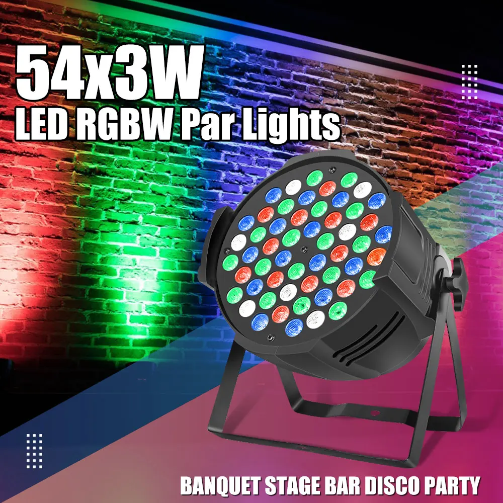 Светодиодные алюминиевые номинальные фонари 54x3 Вт RGBW с управлением DMX 512