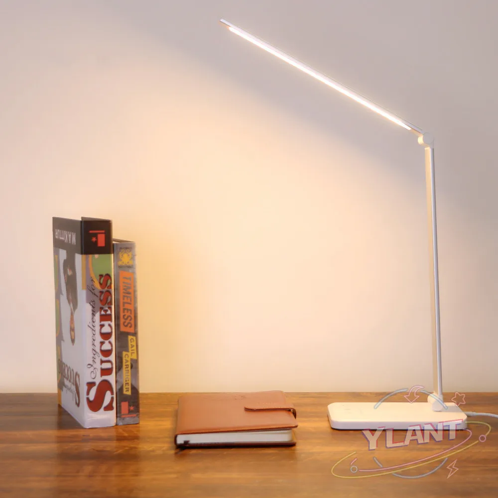 

YLT Stepless Dimmable Desk Reading Light Foldable Rotatable Touch Switch LED Table Lamp DC 5V USB Charging Port Timing Desk Lamp