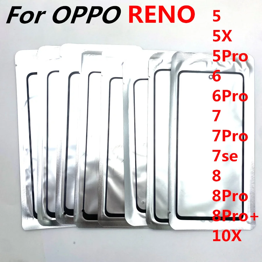 

10Pcs\Lot For OPPO RENO 5 5x 6 7 7se 8 Pro 10X LCD Display Front Touch Screen Outer Glass Lens With OCA Glue Wholesale Parts