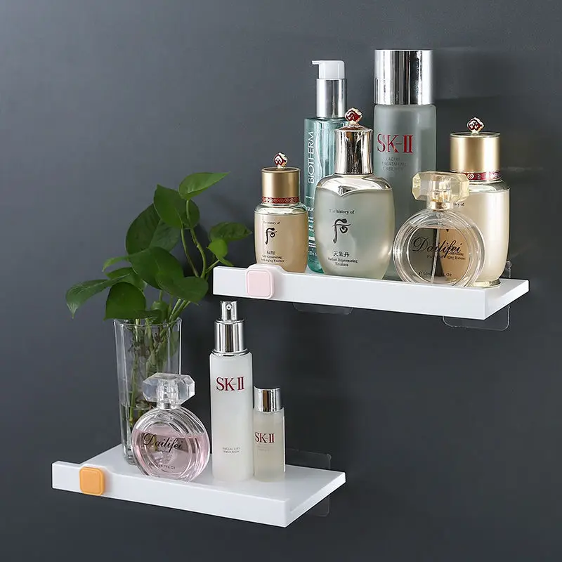 Bathroom Storage Holders Cosmetic Storage Racks No Punching Wall-mounted Bathroom Shelves Makeup Organizer Racks