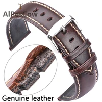 genuine leather watch strap bracelet women men black dark brown 18 19 20 21 22 24mm smooth soft watchband polished pin buckle