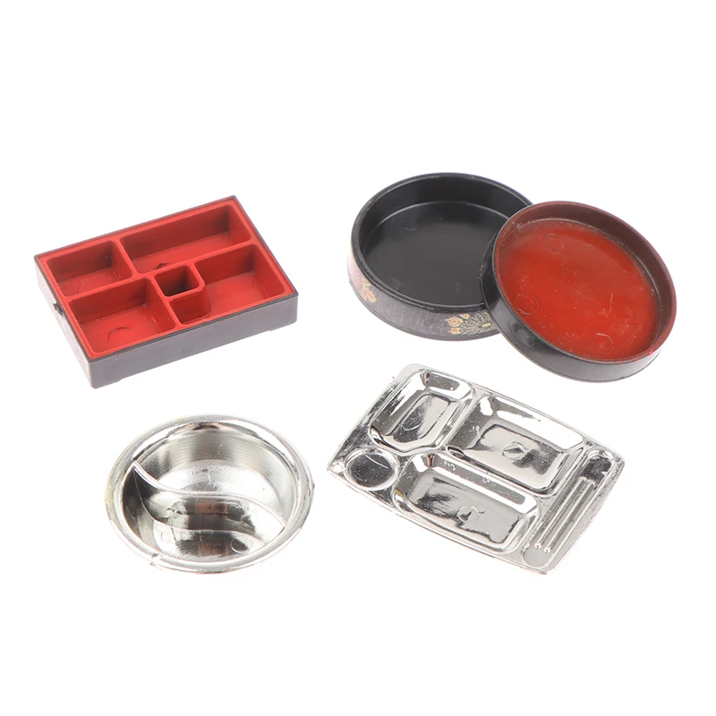 

3PCS Dollhouse Miniature Trays Plates Doll Mini Food Dishes Tableware Kitchen Toys Doll House Accessories