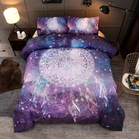 3 pcs bedding sets watercolor unicorn campanula quilt cover pillowcase for queen size