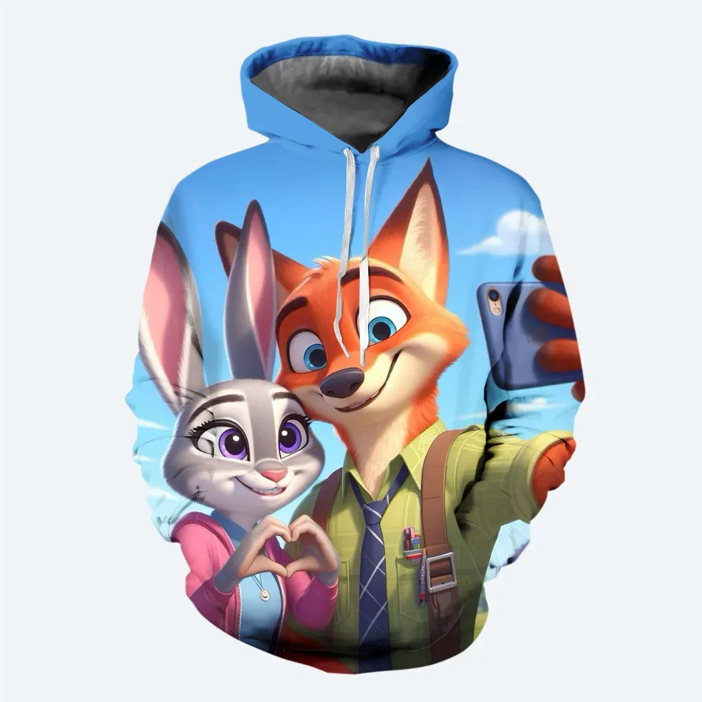 Zootopia Boys Girls Hoodies Disney Children's 3D Printed Oversized Pullovers Fashion Men's New Clothing