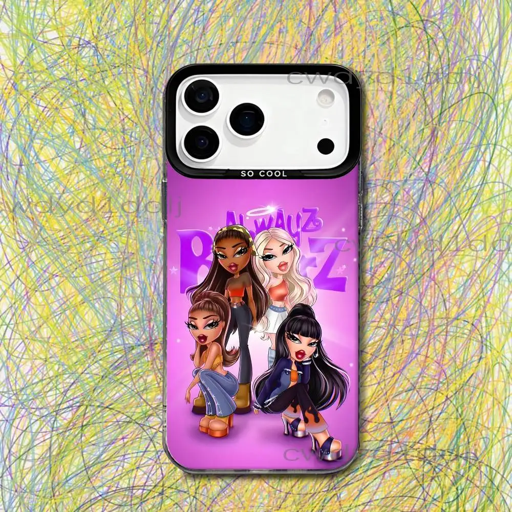 Фото Модный чехол B-Bratz Doll для iPhone 17, 16, 15, 14, 13, 12, X, 8, Pro, Max, Plus, SE4, Air, Mini, черный, матовый, IMD №3