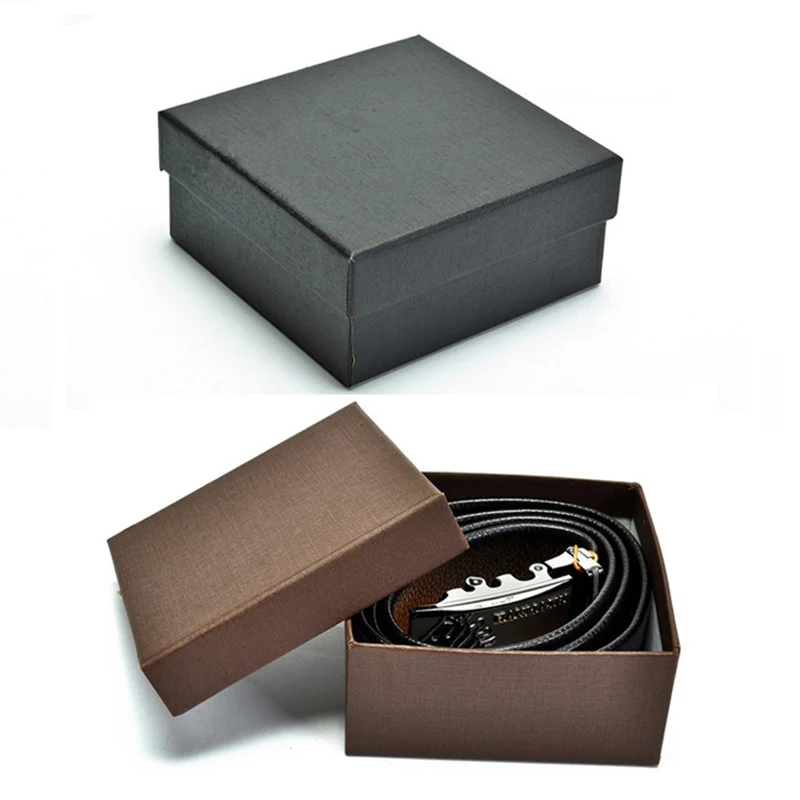 13.5*13.5*5.5cm Gift Belt Present Box Packaging Brown Black Luxury Square Hard Cosmetic Paper Boxes