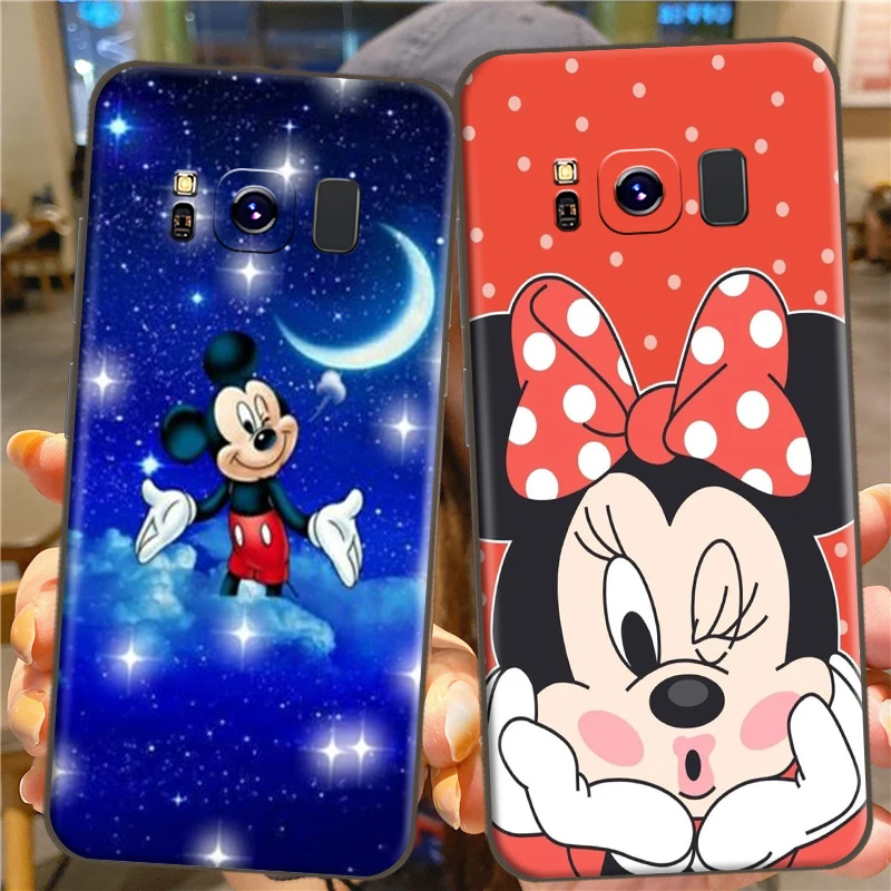 

Disney Cute Mickey For Samsung S8 S8Plus Soft Silicon Back Phone Cover Protective Black Tpu Case Black Soft Coque Funda
