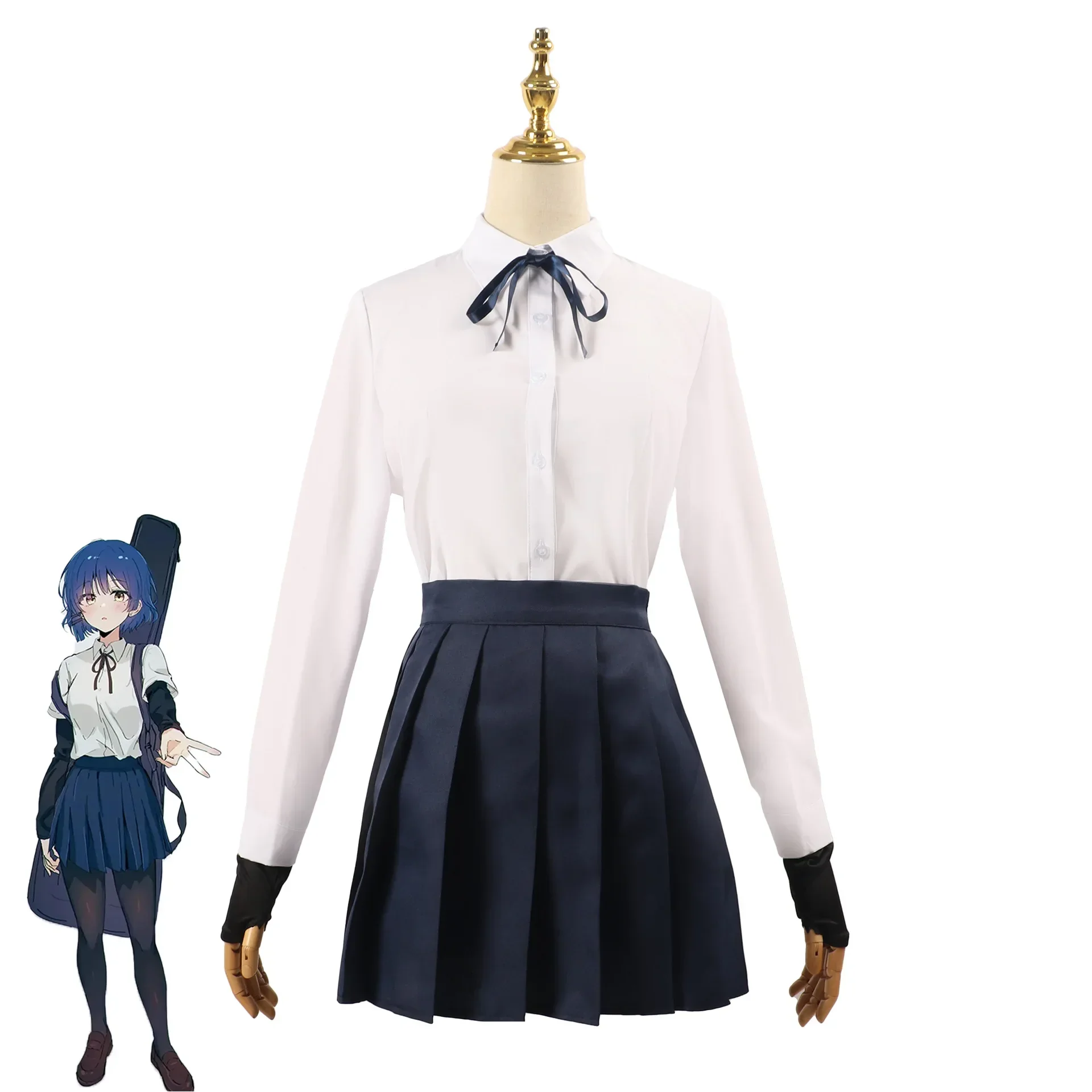 Аниме-Косплей Yamada Ryo Bocchi The Rock disfraz faldas camisa peluca Blue disfraces de Хэллоуин для женщин