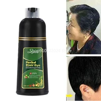 2pc 500ml organic natural fast hair dye only 5 minutes noni plant essence black hair color dye shampoo for cover gray white hair