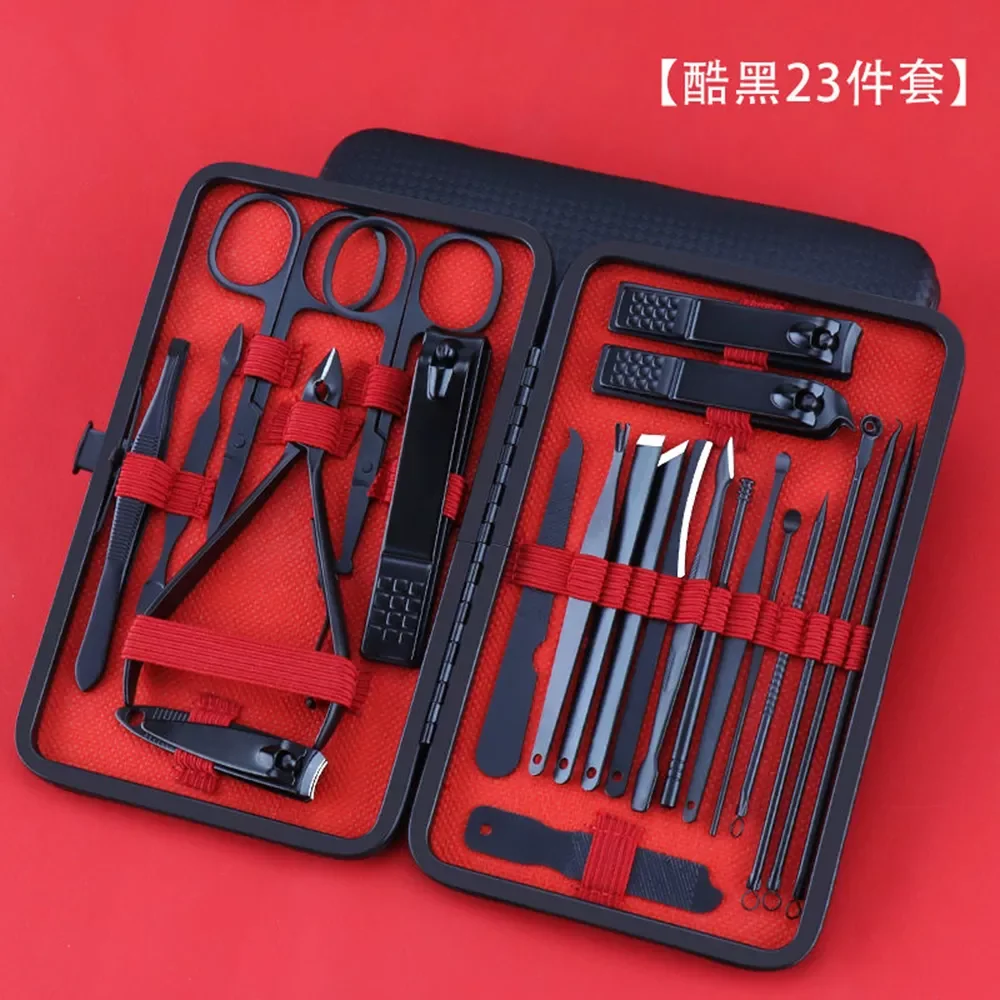 

7/8/11/13/17/18/23pcs Manicure Cutters Nail Clipper Set Household Stainless Steel Ear Spoon Nail Clippers Pedicure Nail Scissors