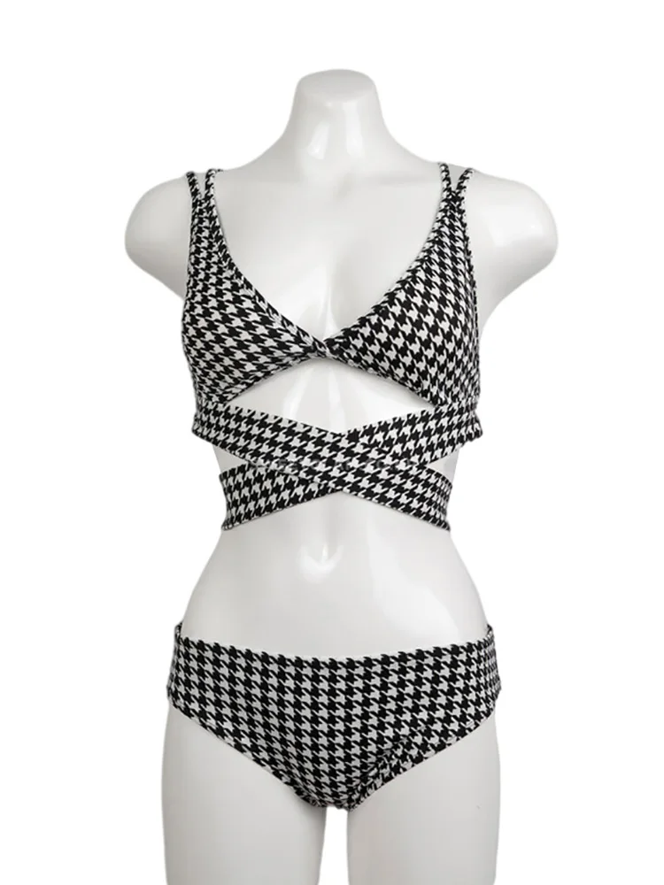 Zia такой же сексуальный стиль винтажный черно-белый комплект бикини с принтом