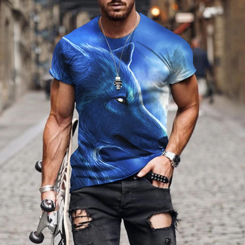 Футболка мужская и женская с круглым вырезом модная Свободная рубашка 3D-принтом