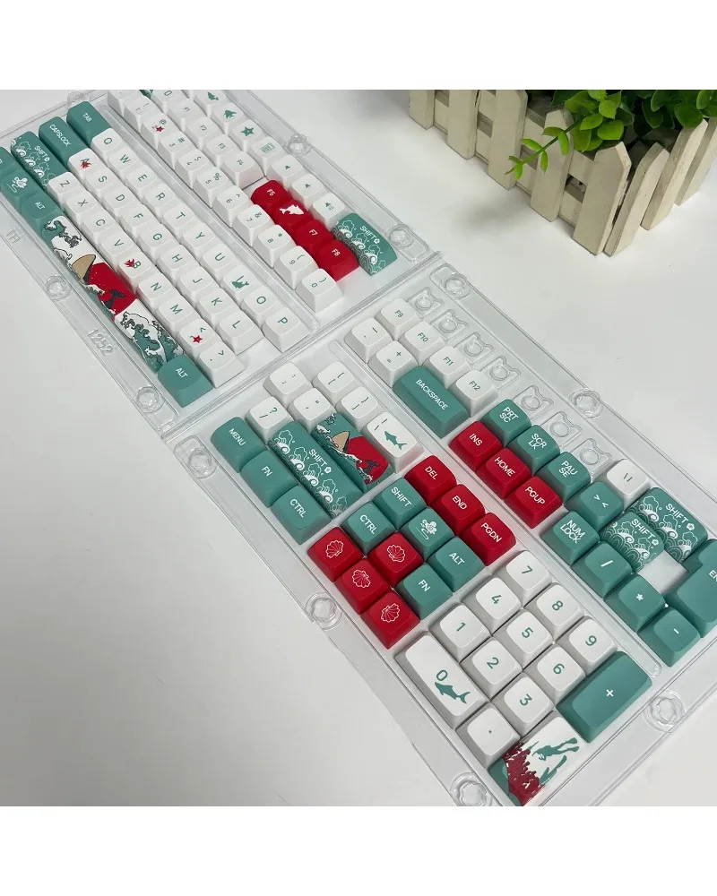 Фото Комплект PBT-кейкапов XDA Height 129 клавиш Coral Sea с пятисторонней сублимационной печатью №2
