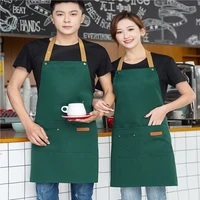 kitchen apron thickened double pocket household cooking oil proof stain resistant men woman baking barbecue kitchen accessories