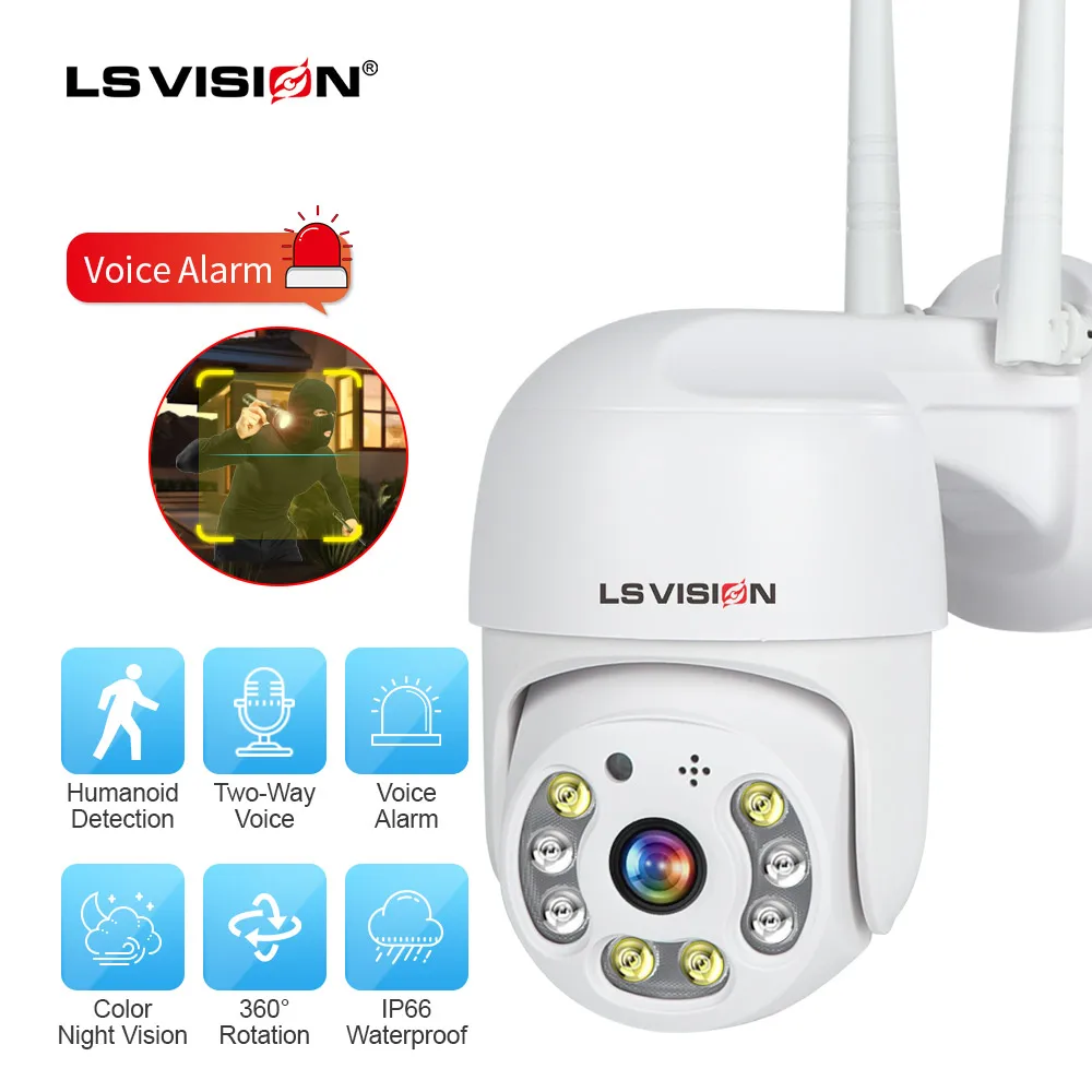 

Скоростная купольная IP-камера LS VISION с Wi-Fi, 1080P