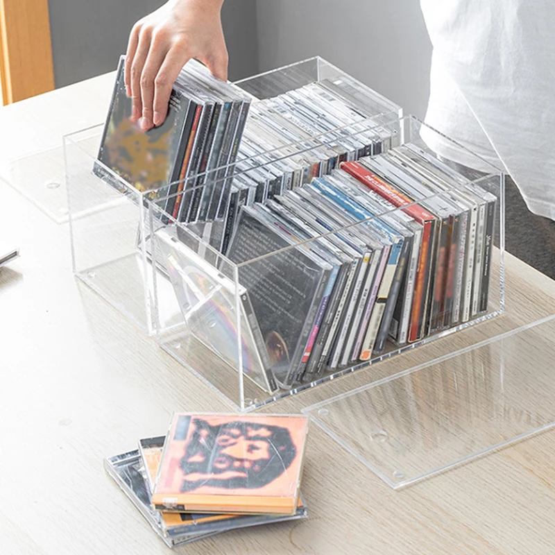 Акриловый ящик для хранения DVD/CD прозрачный чехол-держатель DVD с крышкой