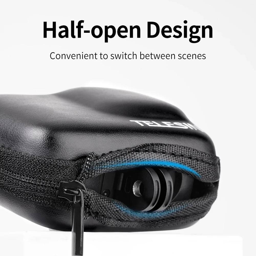 Чехол для хранения TELESIN Mini Storage Protection Bag Half Open Quick Release Carrying Case для аксессуаров камеры GoPro Hero 11 10 9 Black SJCAM.