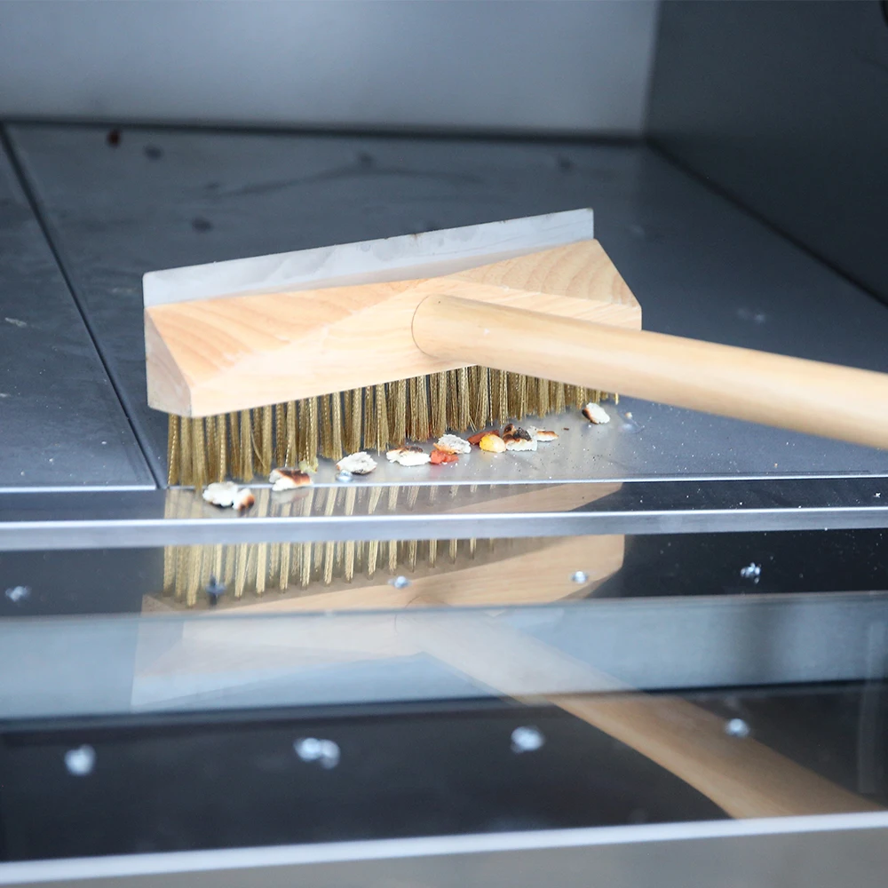 Onilini Большая медная щетка для духовки пиццы со скребком-грилем Латунная чистки с