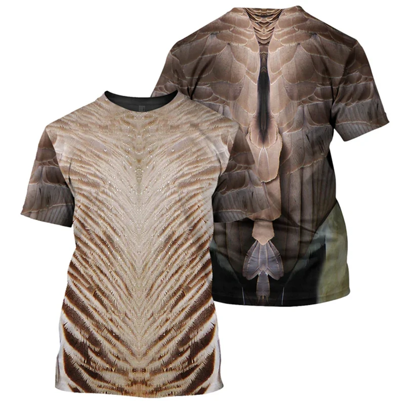 Фото Fashion Man Hunting Wild Duck Animal 3d Print T-shirt Top Round Neck Streetwear Casual Men's T Shirts Harajuku Cosplay Clothing №4