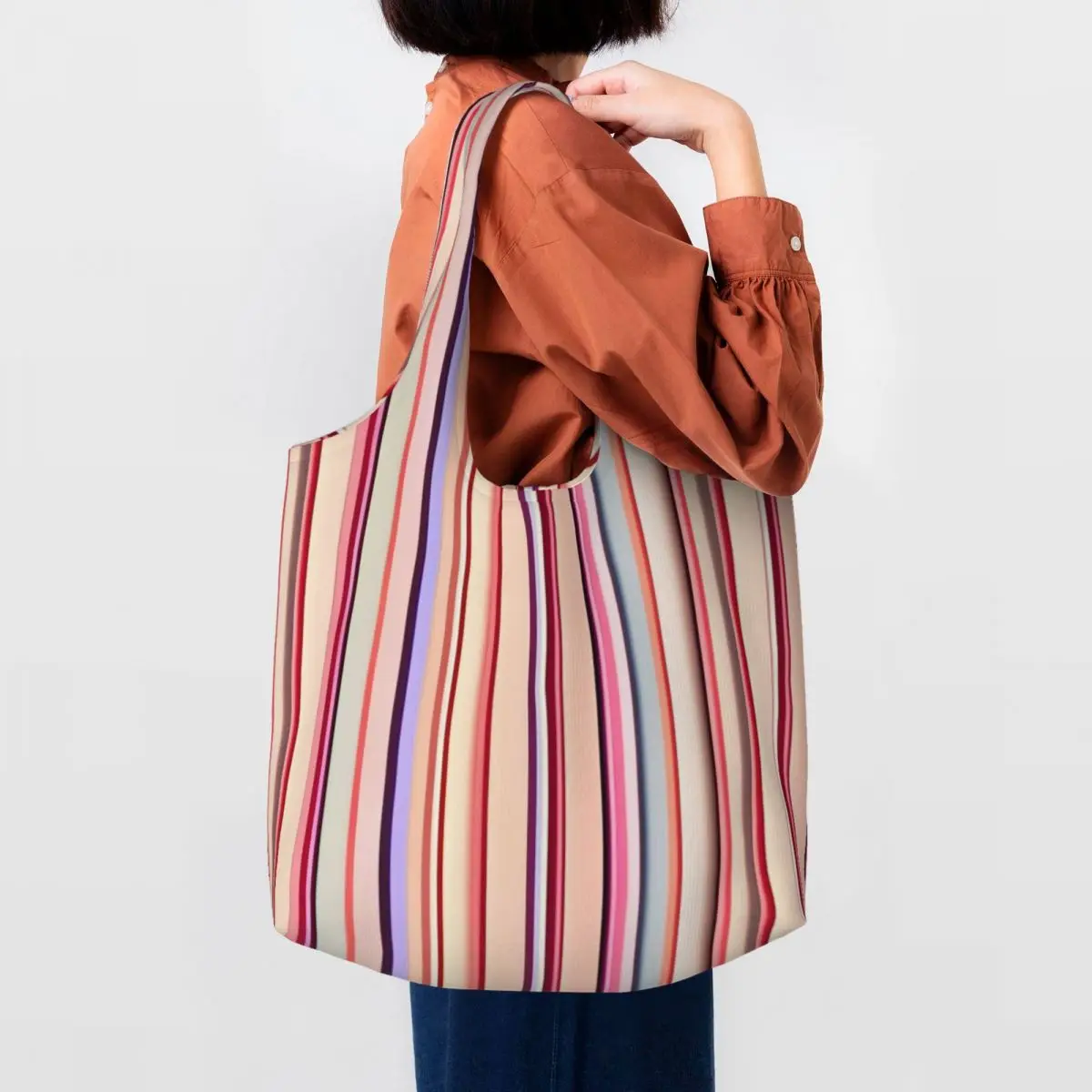 

Сумка-шоппер в стиле ретро с цветным принтом, женская сумочка для колледжа с графическим дизайном, Повседневная тканевая тоут на плечо