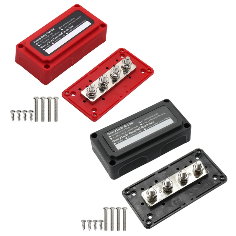 

Busbar Box Busbar Automobiles Maximum Connection for CASE 300A for Dc 48V High Current Black Red for shell Power Distrib