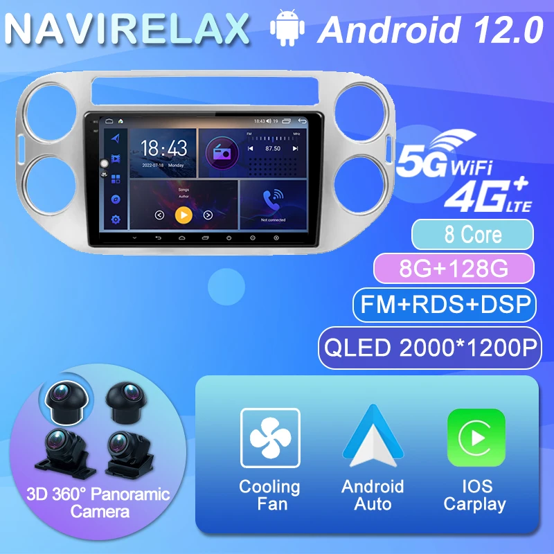 

Автомагнитола на Android 12 для Volkswagen Tiguan 1 NF 2006-2016, мультимедийный видеоплеер, навигация, стерео, GPS, 2Din, 2 Din, DVD