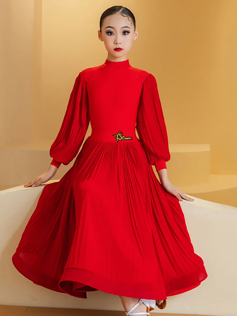 Детская танцевальная одежда для латинских танцев с длинными рукавами девочек