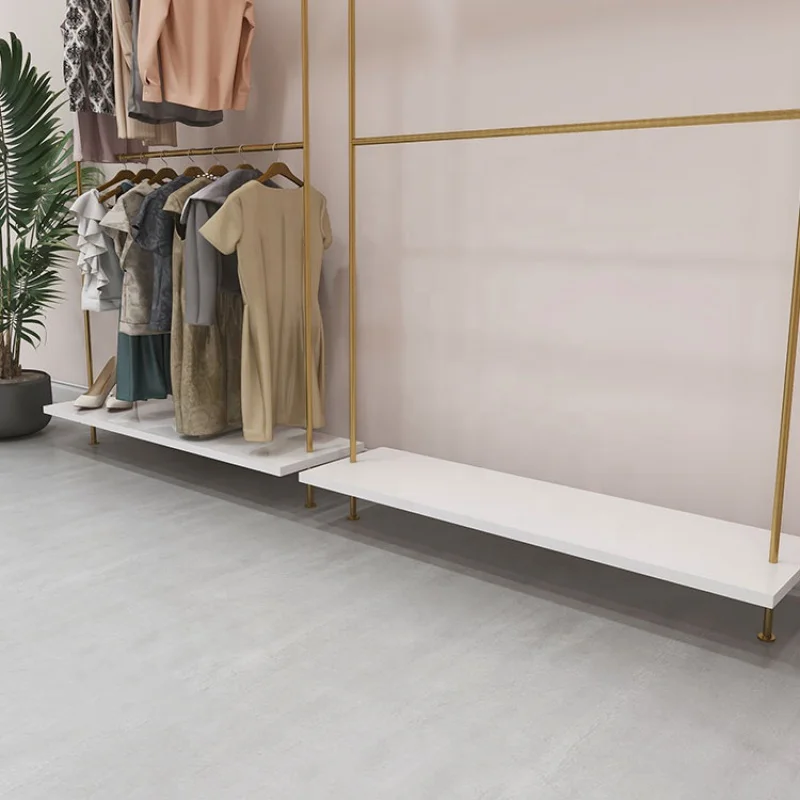 Пользовательский пользовательский красивый золотой настенный стеллаж для