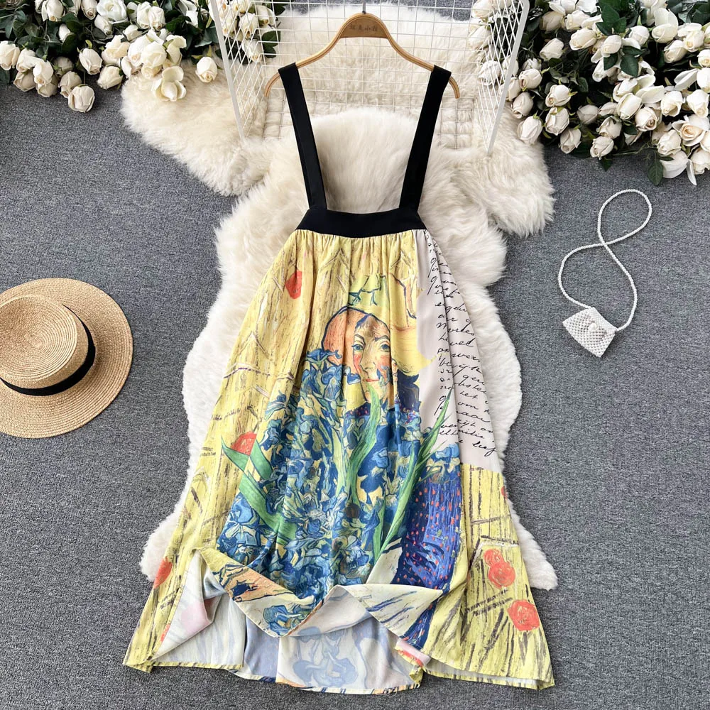 

Floral Print Straps Skirt Woman Holiday Beach Bust Skirts for Women Elastic Waist Jupe A Line Faldas Female Seaside Dropshipping