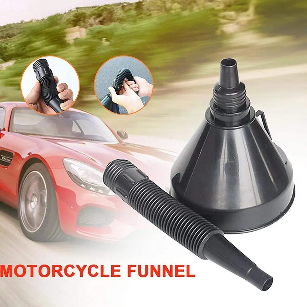 

Black Plastic Funnel For Motorcycles Boats Oiler Filter Funnel Car Repair Tool With Filter Flexible Tube Car Accessori B9b3