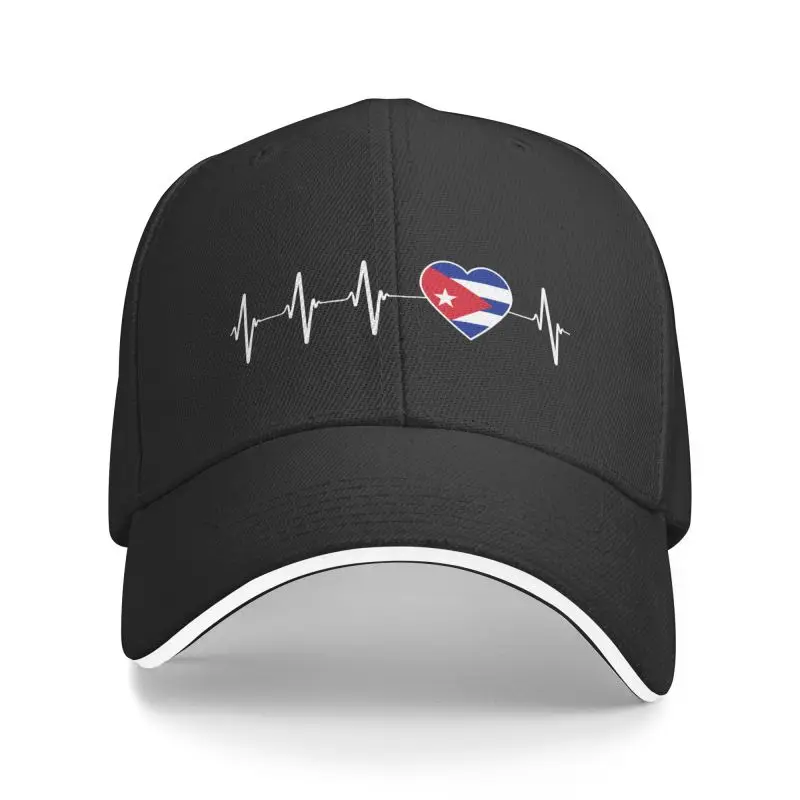 

Punk Unisex Cuban Heartbeat Baseball Cap Adult I Love Cuba Country Flag Heart Family Adjustable Dad Hat Men Women Hip Hop