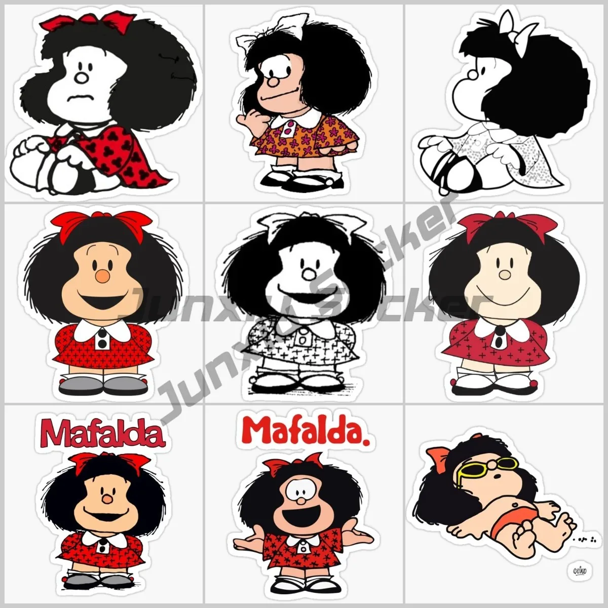 Mafalda летние забавные автомобильные наклейки для девушек на окно ноутбука кемпера