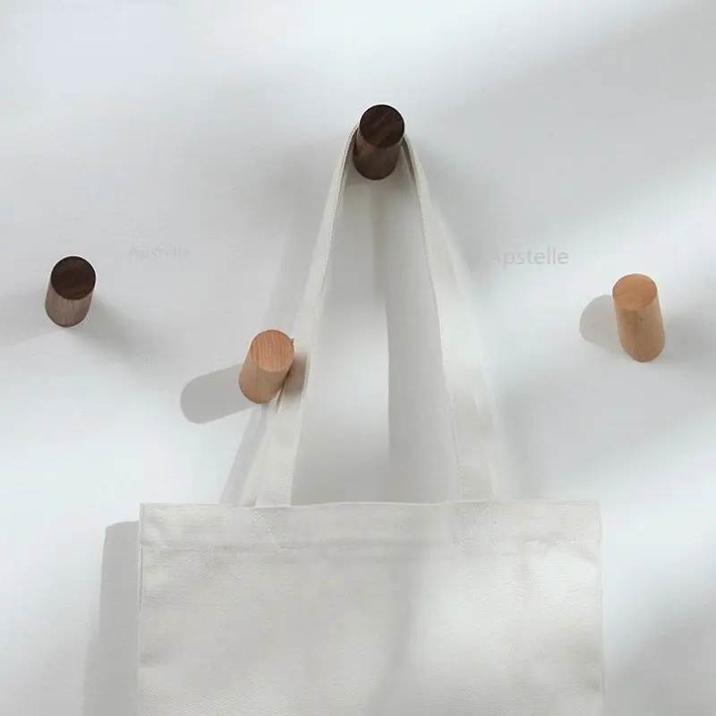 

Bathroom Rack Natural Wood Clothes Hanger Wall Mounted Coat Hook Decorative Key Holder Hat Scarf Handbag Storage Hanger