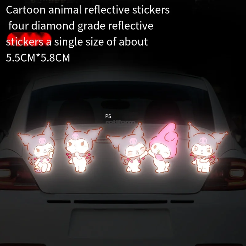 

Мультяшный милый кавайный Sanrioed My Melody Kuromi новый узор корпус автомобиля водонепроницаемый солнцезащитный Декор Светоотражающая наклейка