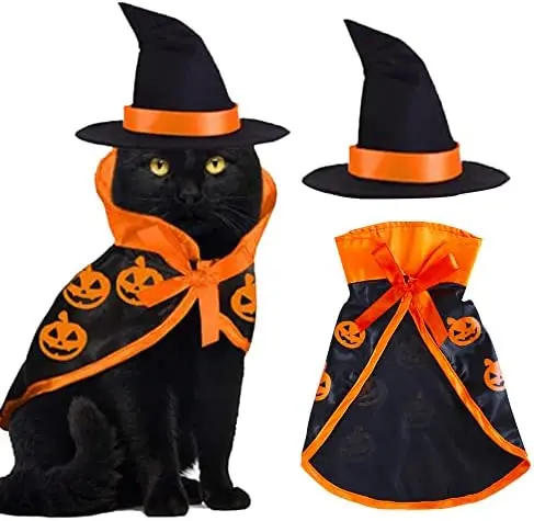 

Halloween Cat Costume Pet Wizard Clothes Witch Cosplay Cloak for Cats and Puppy