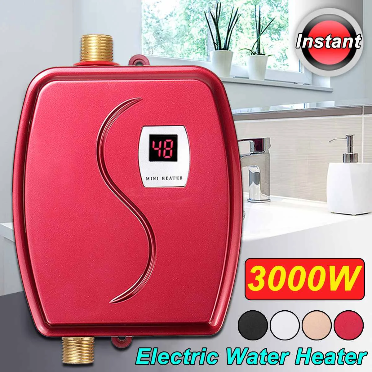 3000W High Quality Instant Tankless Water Heater 220V&110V Thermostat Induction Heater Electric Heaters Shower Fast Heating