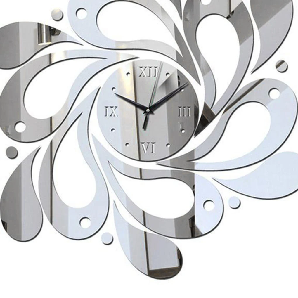 Художественные Переводные картинки 3D зеркальные настенные часы Набор наклеек