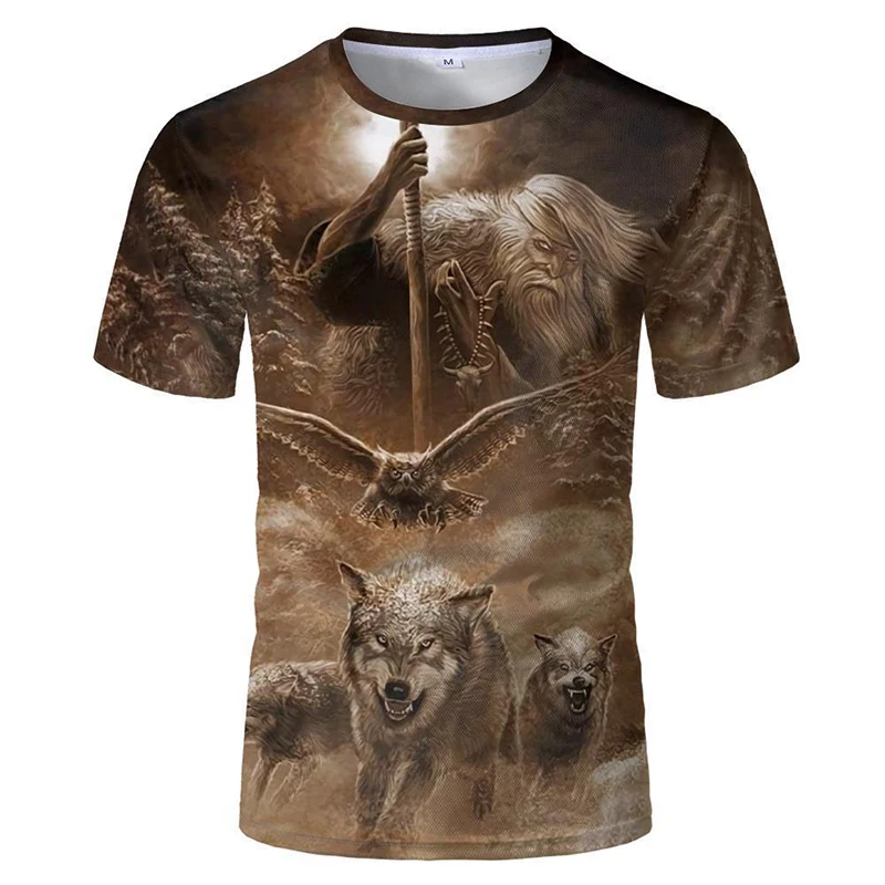 

Summer Wolf Pack 3D Printed Men T Shirt Oversized Loose Werewolf Teenager Top Tees Casual Harajuku Hip Hop Unisex Sportswear
