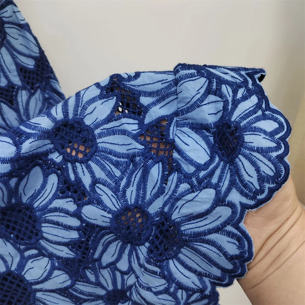 

New 2023 Women'S Dresses Spring And Summer French High Quality Light Mature Cotton Embroidered Floral Fragments