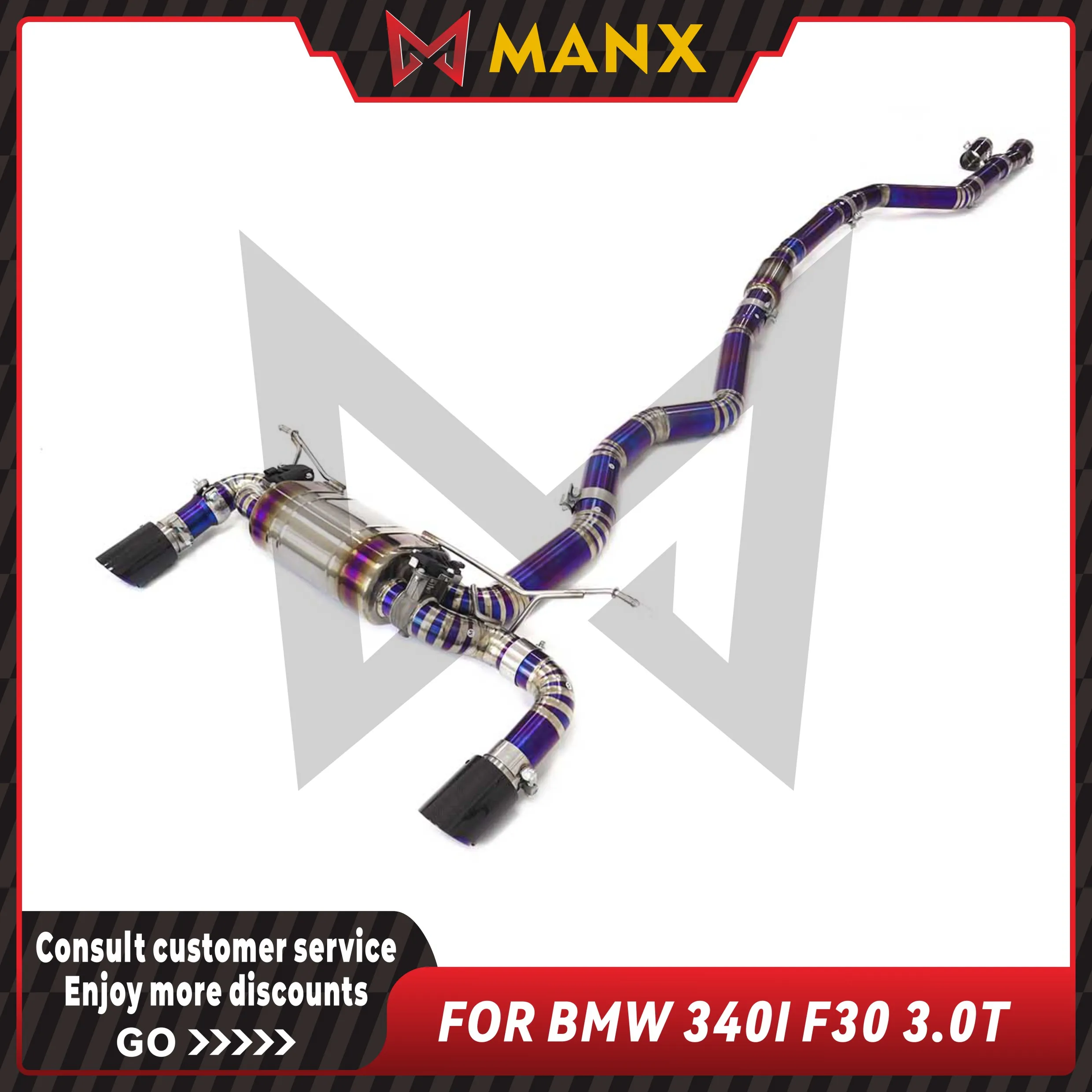 Suitable for BMW 340I F30 3.0T Ti alloy Catback Performance Exhaust System Muffler With Valve Lossless installation